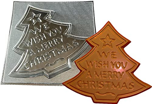 dennycraftmoulds We Wish You A Merry Christmas Tree Mould for Chocolate or Plaster, (4574a)