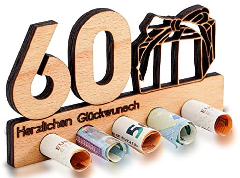 DARO Design - 60. Geburtstag Geldgeschenk Holz