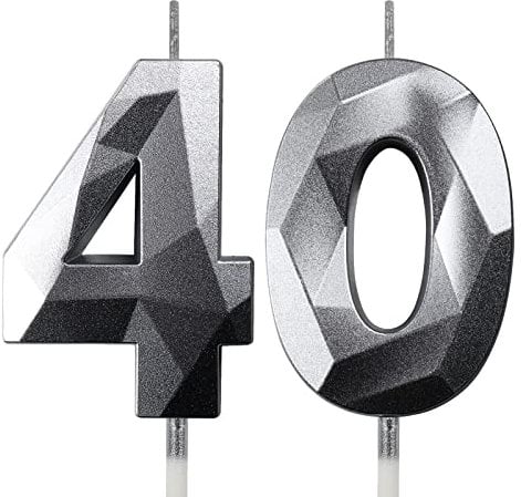 Geburtstagskerzen Zahlen Kerze 40 Tortendeko 40. Geburtstag Mann Frau Kerzen Geburtstag Silber Zahlen Geburtstagskerzen für Torte