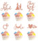 Arthsdite 24 Stück Cupcake-Dekorationen He Asked She Said Yes mit Diamant-Ring, Herz, I Do, Kuchen-Picker für Hochzeit, Verlobung, Brautparty, Party, Kuchen-Dekorationen – Rotgold-Glitzer