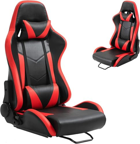 Dardoo Racing Gaming Bucket Seat mit verstellbaren Doppel Slide Adapt Racing Simulator Cockpit Driving Wheel Stand Chair Video Game Chairs SIM Chair Rot