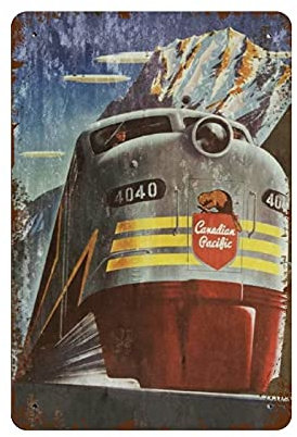 30 x 20 cm, kanadischer Pazifik-Bahn, Eisenbahn, Vintage-Stil, Eisen, Zuhause, Bar, Wanddekoration, Kunstdruck, Poster, Restaurant-Dekor