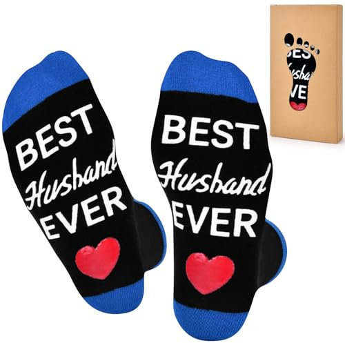 FilmHOO Geburtstagsgeschenke für Vater, Vatertag, Vater, Geschenke von Tochter, Sohn, Ehefrau, Herren-Geschenke, lustige Socken, Weihnachtsgeschenke für Männer, Schwarz2, 6-12