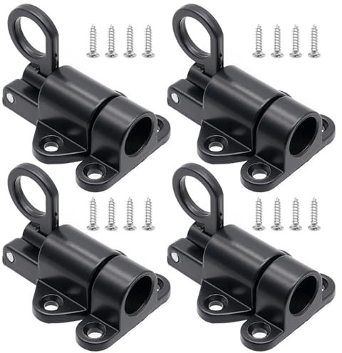 4 Piezas Cierres para Puertas Automático, Perno de Puerta de Resorte Aluminio, Pestillo Puerta Interior con Tornillos, para Armario, Madera, Ventanas, Patio, Armarios