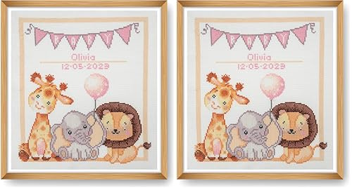 Trimits Large Cross Stitch Kits, 32 x 32cm (12.5 x 12.5in), Baby (Frame Not Included) (Pack of 2)