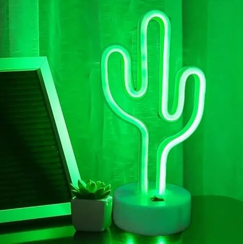 Targa notturna al neon a LED, lampada artificiale, lampada da tavolo, soggiorno, bar, ristorante, ufficio, San Valentino, festa, compleanno, festa, matrimonio, decorazione USB (cactus)