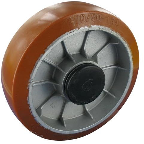 Rollentechnik Hubwagen Lenkrad Hubwagenrad 170x45 mm Polyurethan mit Kugellager Bohrung 20 Nabenlänge 57 Einbaulänge 53