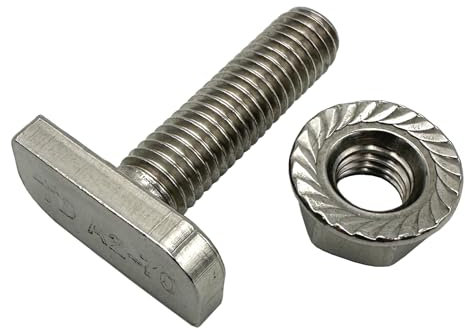 BRESKO Hammerkopfschrauben (20, 8x30 mm M8) Flanschmuttern 20-40 mm Edelstahl A2 Solar Photovoltaik PV Sperrzahnmuttern Set Hammerkopf Solaranlage Befestigung Solarbefestigung