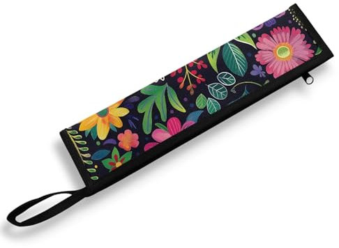 Tutolipy Tragbare Geschirrtasche, Bestecktasche, Besteck-Organizer, Zubehör für Reisen, Camping, Party, tropische Blume