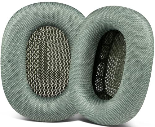 SOPROM Verbesserte Ohrpolster als Ersatz für Airpods Max Over-Ear-Kopfhörer, Ohrpolsterkissen mit strapazierfähigem Netzgewebe, weicherem Schaumstoff, Geräuschisolierung und Schweißschutz - Grün
