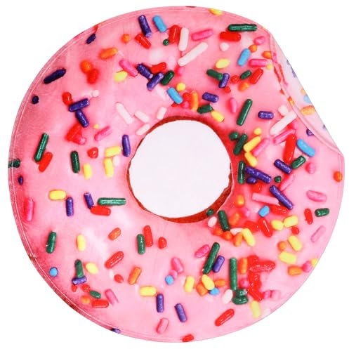 SeaRoomy Donuts lustige Flanelldecke, rund, lustiges Geschenk für Teenager, Jungen und Mädchen