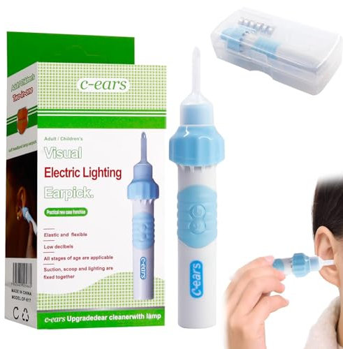 Ohrenschmalz Sauger, LED Ohrreiniger Set mit Lich, Ohrenschmalz Entferner Sauger, Elektrisch Ohrenschmalz Entferner, Elektrisches Vakuum-Ohrenschmalz, für Erwachsene Kleinkinder