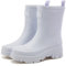 AONEGOLD Stivali Pioggia Donna Media Altezza con Suola Antiscivolo Boots Comode Moda Pioggia per Esterni Giardinaggio Gomma(BL Grigio，38 EU)
