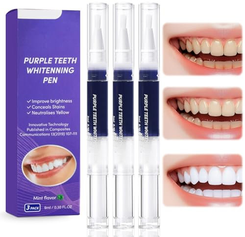 3 Piezas Lapiz Blanqueador de Dientes, Gel Blanqueador de Dientes, Teeth whitening Pen Kit, Rápida y Efectiva Blanquear los Dientes, Fácil de Llevar y Usar, Resultados Rápida y Efectiva