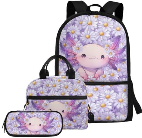 Dolyues Jungen-Rucksack mit Lunchbox, Federmäppchen, 3-teiliges Büchertaschen-Set für Kinder von 3–6, 7–10, 11–14 Jahren, leicht, Dinosaurier-Spielekonsole