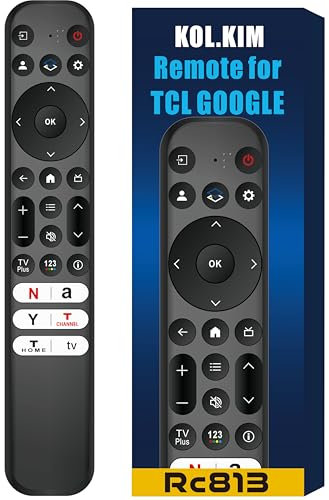 Universal Remotes Compatible for TCL Google Smart TV Remote Replacement for TCL QM8 QM7 S5 S4 S3 Q7 Q6 Q5 4K UHD HDR LED QLED Series Remote Control Replacement RC813 No Voice No Pairing Needed
