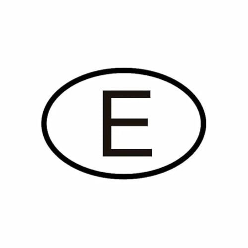 CHSLO Autoaufkleber 14,7 cm * 10 CM E SPANIEN LÄNDERCODE OVAL AUTO AUFKLEBER VINYL AUFKLEBER Schwarz Silber