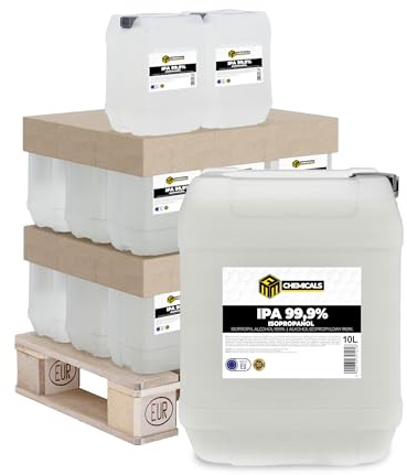 MRM Chemicals - Isopropanol 99,9% IPA 20 x 10L – Isopropylalkohol Reinigungsalkohol für Elektronik, Glas, Auto & Werkstatt – Klebereste Entferner, fettlösend & rückstandsfrei