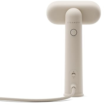 Steamery Vaporizador de viaje Cirrus Lite, 1200 W, salida de vapor 16 g/min, calienta hasta 18 segundos, portátil y plegable, cabezal de vapor giratorio, tecnología de vapor seco (beige)