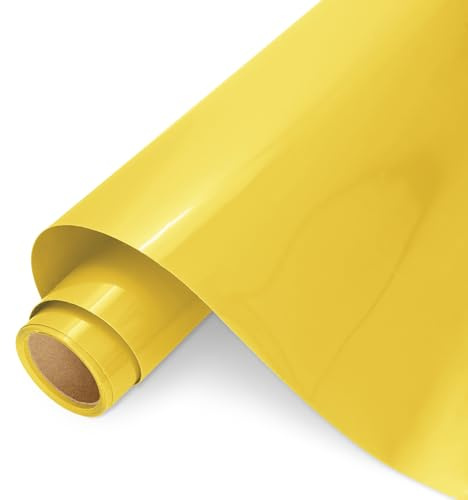 AMAZINGHOME Yellow Heat Transfer Vinyl Roll - 30.5 cm x 400 cm, Premium Iron On Vinyl for Fabric, Compatible with All Cutting Machines, HTV for Clothing, Bags, Home Decor