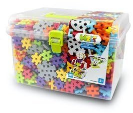 Meli Constructor Travel Box Bausteine Set – 1000 Teile in verschiedenen Formen und lebendigen Farben für Kinder ab 4 Jahren, fördert Kreativität und Feinmotorik, sicher und BPA-frei, 20 x 20 x 10 cm
