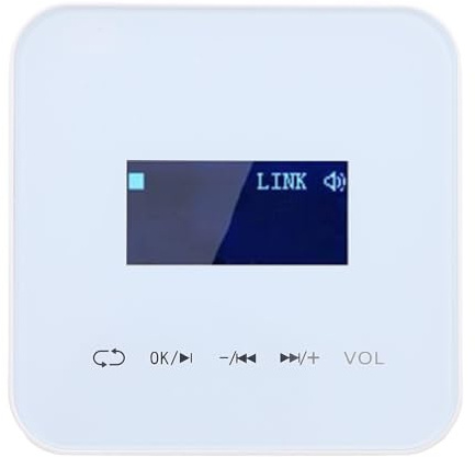 Tonysa Amplificateur Mural Bluetooth 5.0, Affichage Haute Définition, Amplificateur de Musique pour Environnement Domestique, Matériau ABS (White)