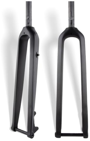 HOMSXPAC Forcella Rigida in Carbonio per Mountain Bike Gravel, diametri 26, 27,5 e 29, Tubi Dritti/Conici da 1-1/8, Freno a Disco Anteriore, Perno Passante 15 x 100 mm, Doppio Passaggio