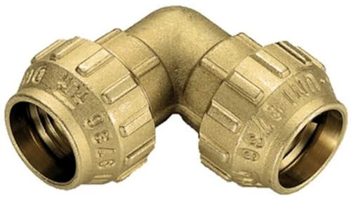 Rohrbogen doppelt aus Messing Tiemme 40 mm für Polyethylen-Rohre