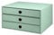 Rössler SOHO 3er Schubladenbox A4 aus Papier | Büro Organizer Schreibtisch| Schubladen Organizer Büro Zubehör & Bürobedarf | Schreibtisch Organizer Box | 34 x 25 x 19 cm | 1 Stück | Farbe: Mint