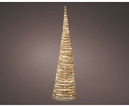 Kaemingk stimmungsvolle weihnachtliche LED - Beleuchtung Leucht-Pyramide Weihnachts-Pyramide aus Rattan mit Glitter