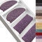 casa pura Hochflor-Stufenmatte Bali - Halbrund oder eckig - 12 Farben Stufenmatten Produziert in Deutschland (rechteckig, Lila)