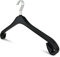 famy.Shop Kleiderbügel, 50 Stück, robuster Kunststoff Garderobenbügel für Hemden/Blusen, dünn platzsparend, drehbare Haken, schwarz, NA 43cm (50)
