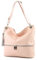modamoda de - T143 - ital. Leder Schultertasche Umhängetasche, Farbe:Rosa