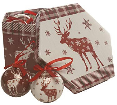 Festive Productions 14pc Reindeer Christmas Xmas Decoupage Baubles Tree Decorations