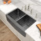 Sarlai Black Farmhouse Sink 33 Inch Double Bowl - 33x21 inch Kitchen Sink Gunmetal Black Double Basin 50/50 Apron Front 16 Gauge Stainless Steel Farm Sinks Basin
