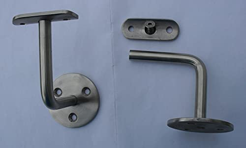 Edelstahl Handlaufhalter mit Handlaufplatte für Flach- bzw. Vierkant-Rohr V2A Handlaufstütze Handlaufträger Wandhalter Konsole Wandbefestigung Geländer VA