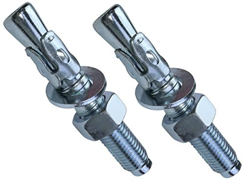 AERZETIX - C54073-2x Boulon Vis d’ancrage filetage long, Goujon à expansion - M16x105mm - en acier zingué - pour béton, pierre