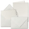 75x DIN A6 Vintage Faltkarten-Set mit gefütterten Briefumschlägen, Büttenpapier, 105 x 148 mm - hoch-doppelt, Naturweiß - Karten aus Büttenpapier