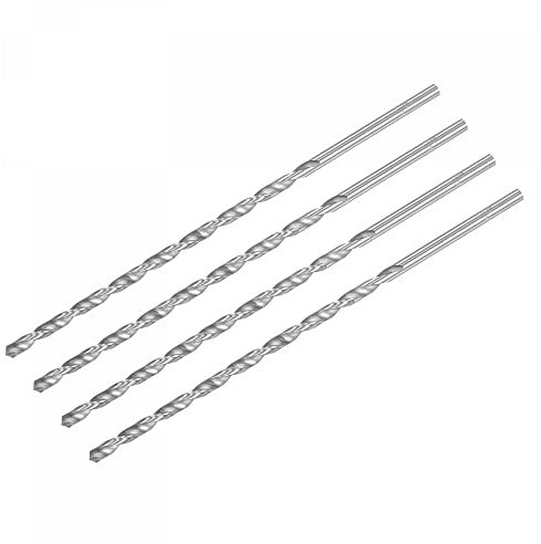 sourcing map HSS(High Speed Steel) Extra Long Twist Drill Bits, 5mm Drill Diameter 200mm Length 4 Pcs