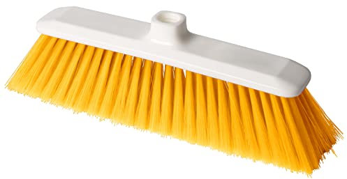 La Briantina HACCP - Escoba higiénica para ambientes y Contacto con Alimentos, 28 cm, no tóxica y Esterilizable, cerdas Suaves, código de Color Amarillo