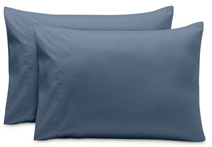 Bare Home Microfibre Pillowcase Set Standard Size - 2 Pack Pillow Cases - Lightweight - Cooling - Soft Brushed Microfibre - Pillow Covers (50x75, Sandwash Bering Sea)