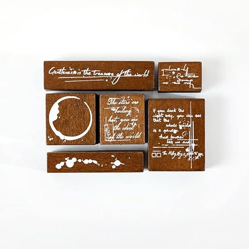 Jdon-hats FJY Frühlingsstempel aus Holz, 6 Stück Blumenblätter-Stempel für den Trolley zum Schlachten des Tagebuchs Hamd DIY Scrapbooking Silikon Stamps Crafts Zubehör (Farbe: 4)