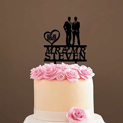 Gay Wedding Same Sex Wedding Cake Topper, homosexuelle Gay Cake Topper Perfect for Wedding, Engaged, Anniversary, Bridal Shower Party Cake Decorations