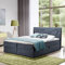 Boxspringbett Doppelbett TEO - Bett mit Bonellmatratze, mit Bettkasten für Bettwäsche und Topper. Gepolsterte Kopfstütze in 3 verschiedenen Varianten (Anthrazit, 140x200 TEO 3)
