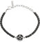 Breil, Collezione Mast, Bracciale Uomo in Acciaio ed Ematite, con Elemento Centrale Tondo in Acciaio Lucido e Fibra di Carbonio con Simbolo della Rosa dei Venti, Pratica Chiusura a Moschettone, Nero