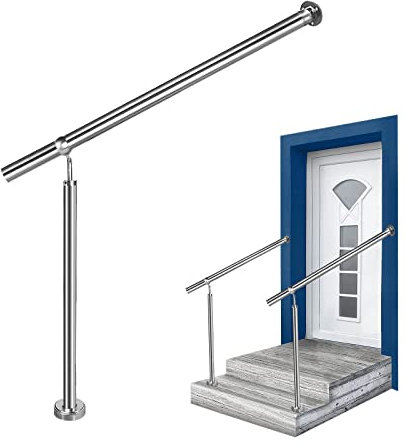 YARDIN Edelstahl Handlauf Treppengeländer Eingangsgeländer Wandhandlauf Geländer Winkel Einstellbar für Treppen Drinnen und Draußen Treppenhaus - 100 x 90cm (L x H)