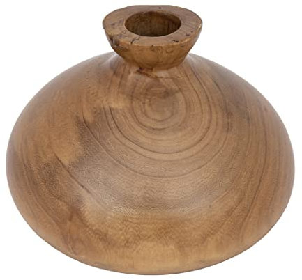 Creative Co-Op Dekorative Vase aus Paulownia-Holz, Walnuss-Finish