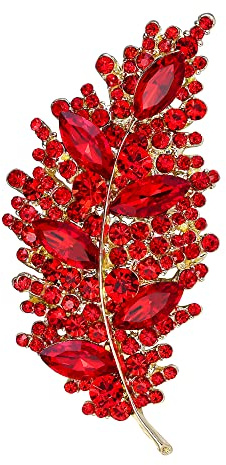 EVER FAITH Gala Runde Brosche aus österreichischem Kristall Vintage inspirierte Blatt Marquise für Damen