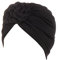 ADMAY Damen Muslim Ramadan Teppich Christian Muslim Abdeckung Haar Hut Blume Hüte Bohemian Geflecht Turban Kopf Ethno Krebs Cap Turban Wrap Heardband Lange Kapuze, Schwarz, One size