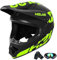Casque de Motocross pour Les Adolescents, Casque de Vélo pour Les garçons et Les Filles, Casque de Moto personnalisé, Norme ce (Jaune, M)